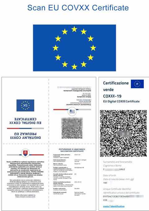 Passage de vert d'UE de scanner de la température de reconnaissance des visages du lecteur 5Inch de Code QR