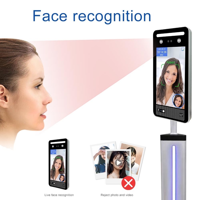 Scanner de passage de vert d'UE de Digital de santé contrôle d'accès de reconnaissance des visages de 8 pouces