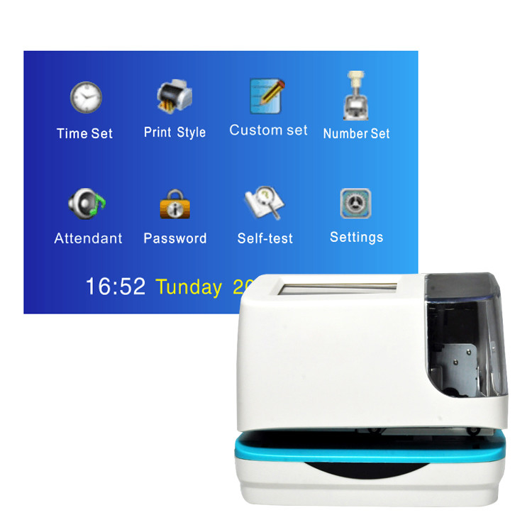 Lignes blanches machine de l'écran tactile 5 d'enregistreur de temps de Digital de timbre date-heure électronique