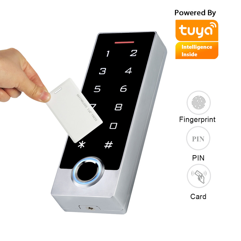 Clavier numérique imperméable du contact IP68 d'empreinte digitale d'appli de Tuya de porte de carte biométrique du contrôle d'accès RFID