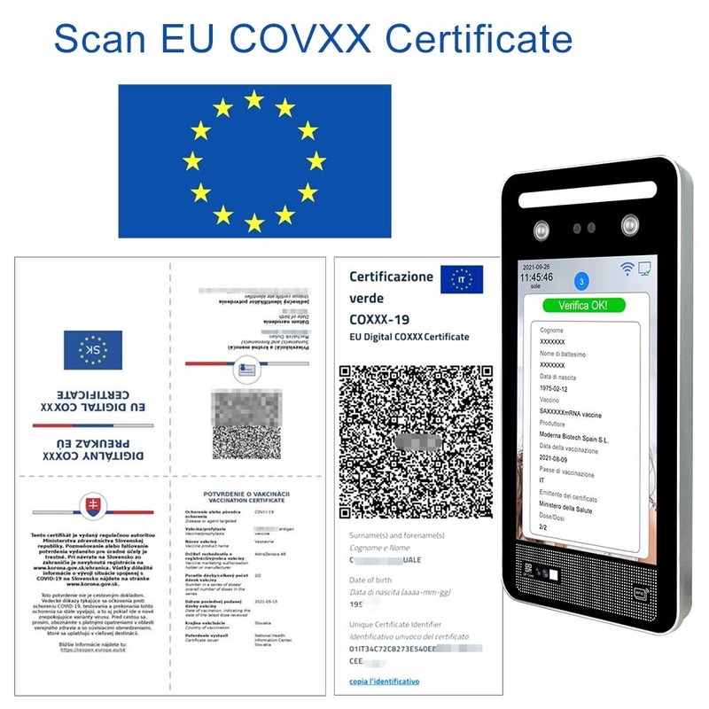 Lecteur vaccinique de scanner de Verifica Italie Code QR de scanner de passage de vert d'UE d'UE de l'appli C19