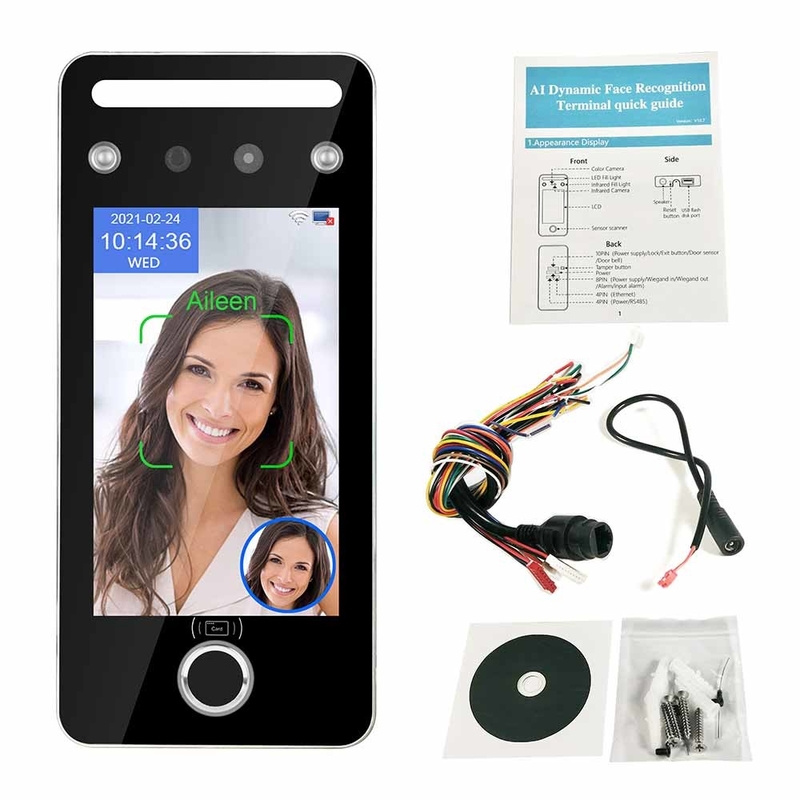 Lecteur de cartes facial de Touchless Code QR de machine d'empreinte digitale d'assistance de temps de 5 pouces