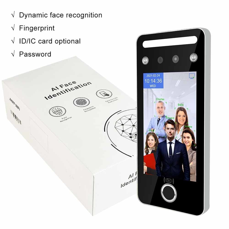 Lecteur de cartes facial de Touchless Code QR de machine d'empreinte digitale d'assistance de temps de 5 pouces