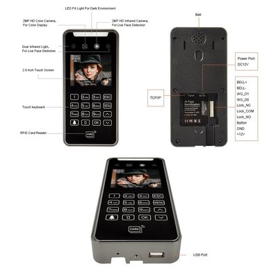 Nuage biométrique de produits de contrôle d'accès de reconnaissance des visages de TCP/IP Wifi RFID AI basé
