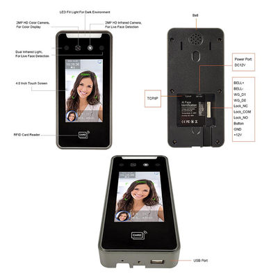 5000 Visage Capacité Wifi Nuage Logiciel Carte d'employé Heure Horloge Biométrique Visage Machine Assistance batterie de secours