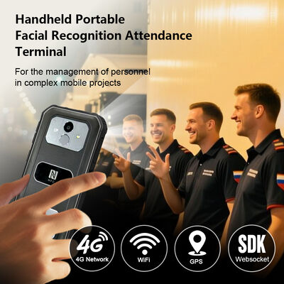 Écran tactile 5,5 pouces 、 Terminal de pointage avec reconnaissance faciale rapide de 0,3 s - Capacité de 5000 visages pour la présence mobile