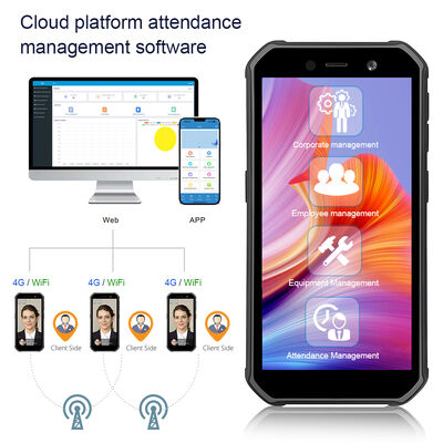 Écran tactile 5,5 pouces 、 Terminal de pointage avec reconnaissance faciale rapide de 0,3 s - Capacité de 5000 visages pour la présence mobile