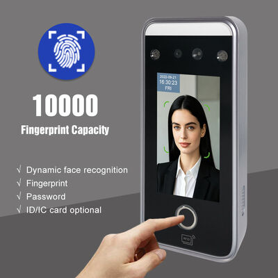 Reconnaissance faciale dynamique d'IA Contrôle d'accès Machine d'assistance d'empreintes digitales Mot de passe de carte Système de sécurité de verrouillage de porte