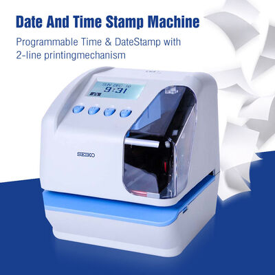 Machine à horodatage SEIKO TP-50 Enregistreur de temps de documents avec communication USB, sauvegarde mémoire en cas de panne de courant et impression de l'heure décalée
