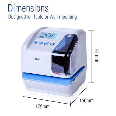 Machine à horodatage SEIKO TP-50 Enregistreur de temps de documents avec communication USB, sauvegarde mémoire en cas de panne de courant et impression de l'heure décalée