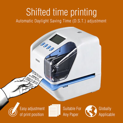 Machine de pointage par clé USB avec horodatage, horloge à cartes perforées multilingue avec impression 2 lignes