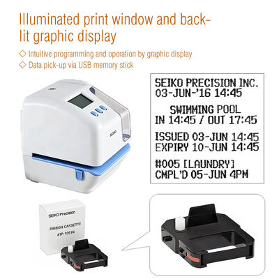 Machine de pointage par clé USB avec horodatage, horloge à cartes perforées multilingue avec impression 2 lignes