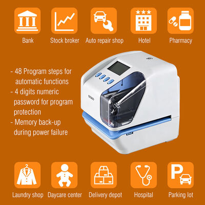 Machine de pointage par clé USB avec horodatage, horloge à cartes perforées multilingue avec impression 2 lignes