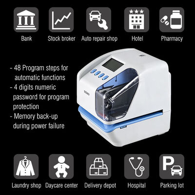 Numbering Ticket Date Time Stamp Machine Job Costing Punch Clock Attendance Recorder 9 Pin Dot Matrix USB Data Export