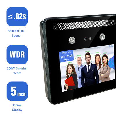 Machine Biomtric d'assistance de reconnaissance des visages de 5 pouces enregistreur de temps
