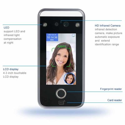 Empreinte digitale biométrique RS485 de carte d'IC de machine d'assistance de temps de support grand