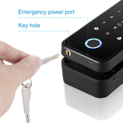 Serrure de porte en verre Frameless d'ABS de Tuya Smart de serrure d'empreinte digitale en aluminium de reconnaissance des visages
