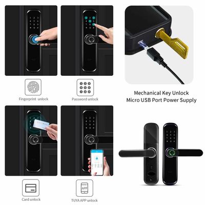 APPLI Keyless Wifi de Tuya de Smart Home de serrure de porte de clavier numérique biométrique d'empreinte digitale